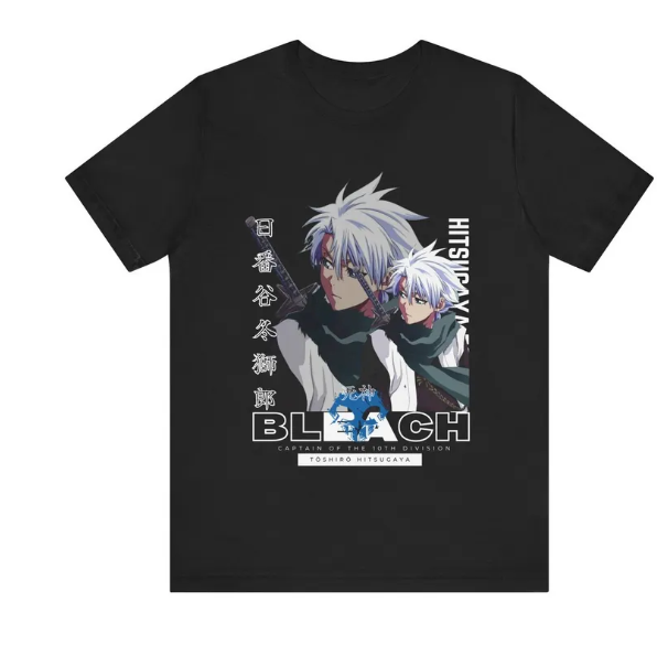 Anime Cosplay Title - Camiseta Negra Oversize de Algodón Casual