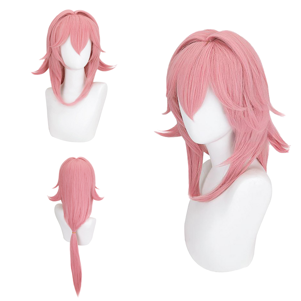 Cosplay Anime Yae Miko - Peluca de Cosplay Yae Miko 1:1,