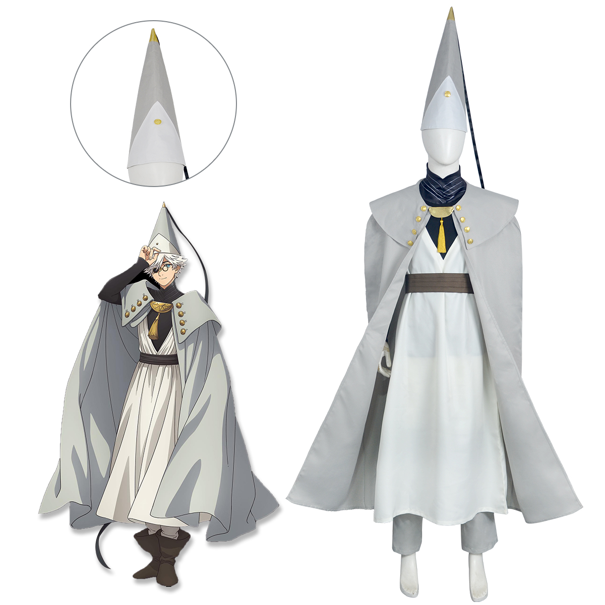 Anime Cosplay Male - Disfraz de mago Qifrey, estilo anime,