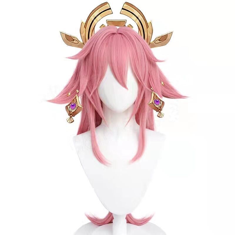 Cosplay Anime Yae Miko - Peluca de Cosplay de Yae Miko