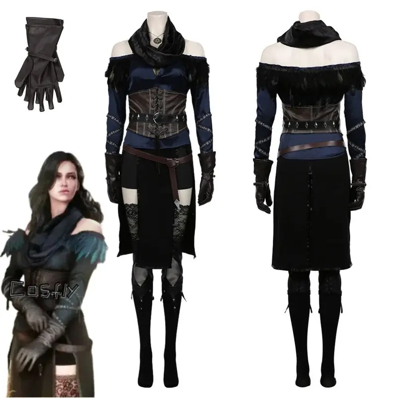 Anime Cosplay Youtube Shorts - Yennefer-Disfraz de fantasía para mujer y