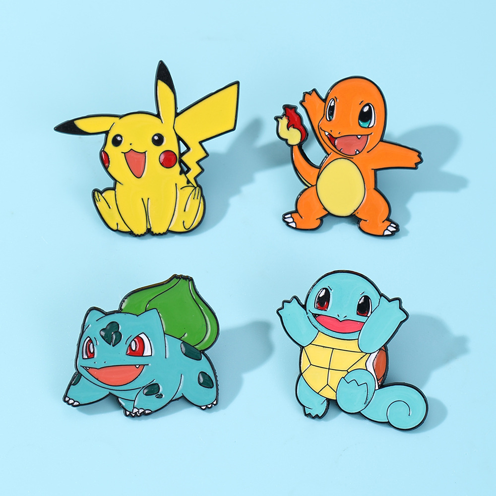 Anime Cosplay Pokemon - Juego de 4 pines esmaltados de