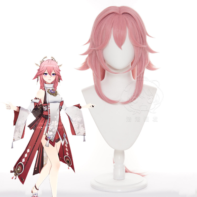 Cosplay Anime Yae Miko - Genshin-pelucas de Cosplay de Yae Miko,