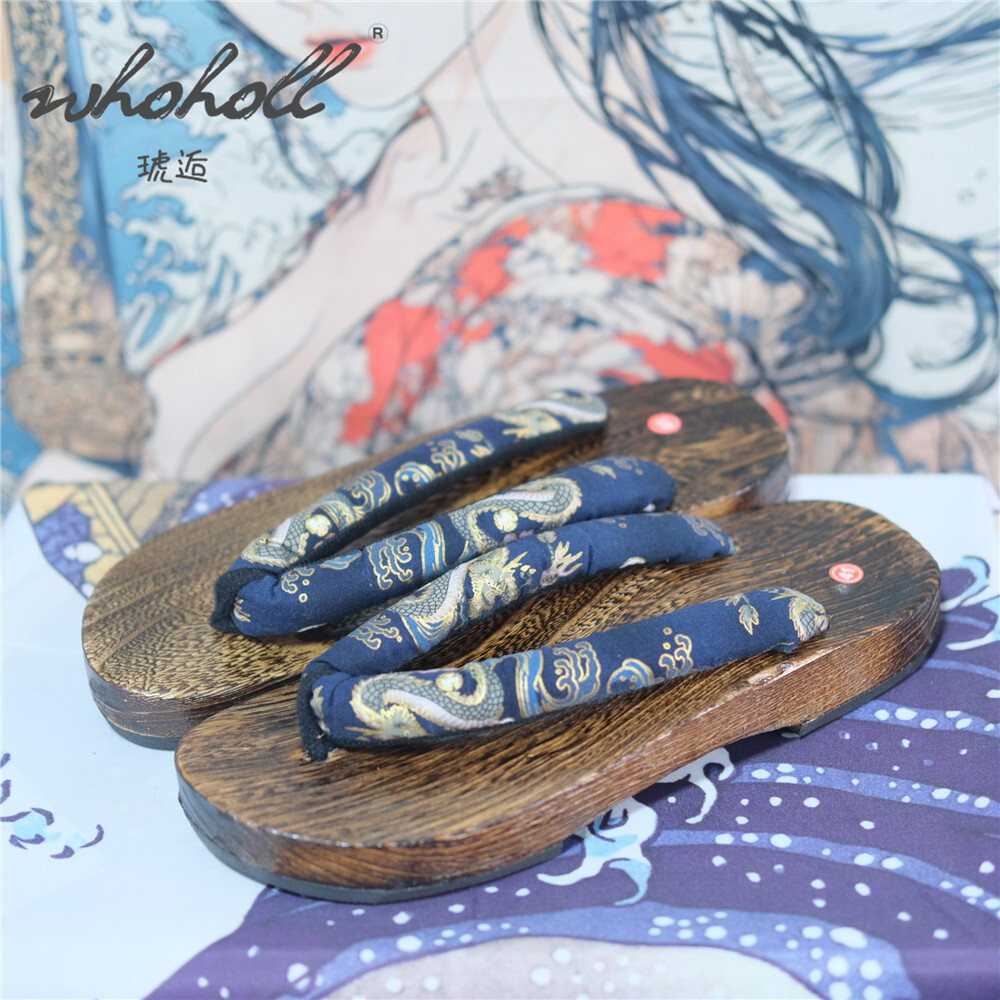 Anime Cosplay Thick - Zapatillas de zuecos de madera para