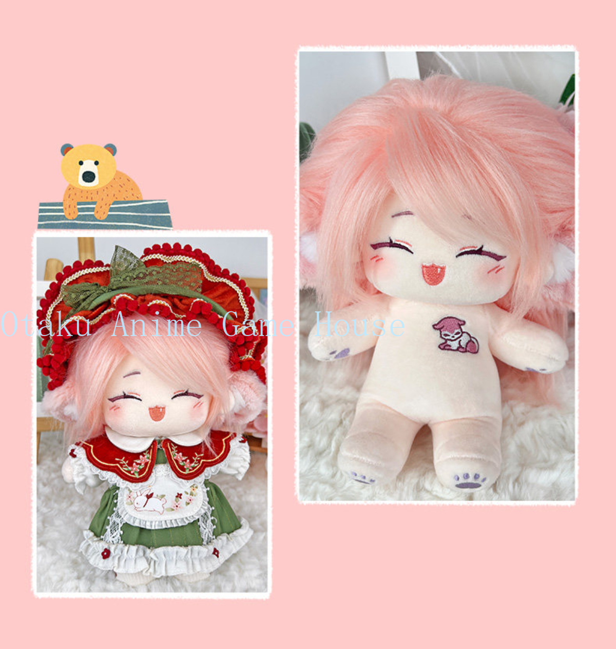 Cosplay Anime Yae Miko - Muñeco de peluche Kawaii de 20cm