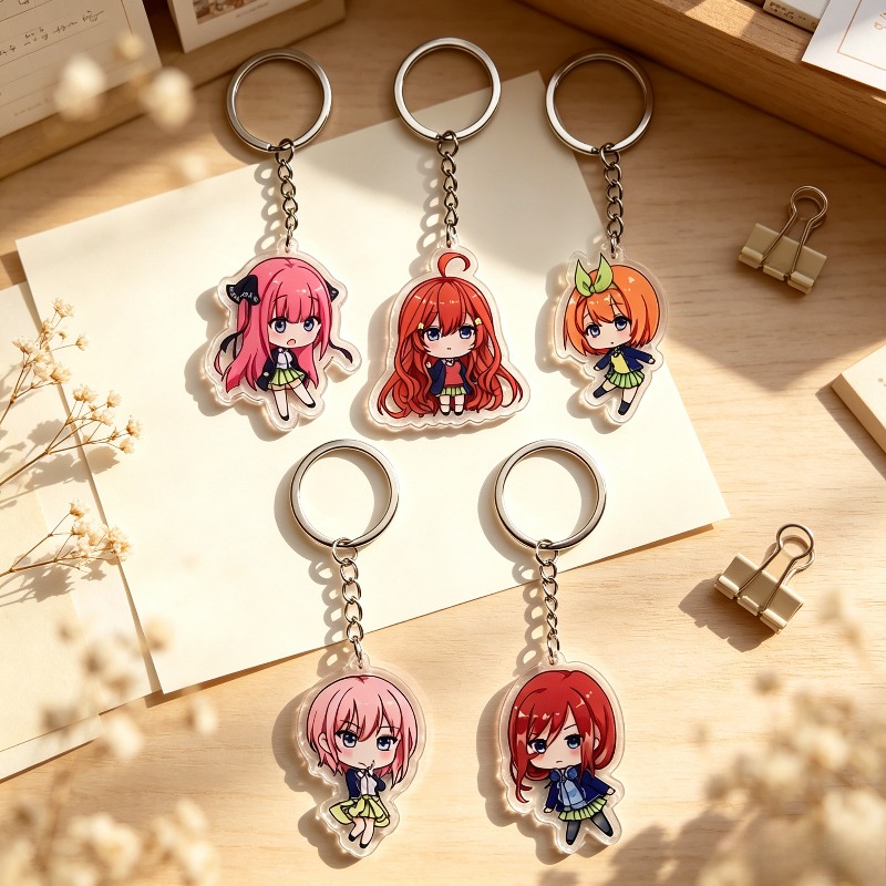 Quintuplets Anime Cosplay - 5 piezas de llaveros acrílicos de
