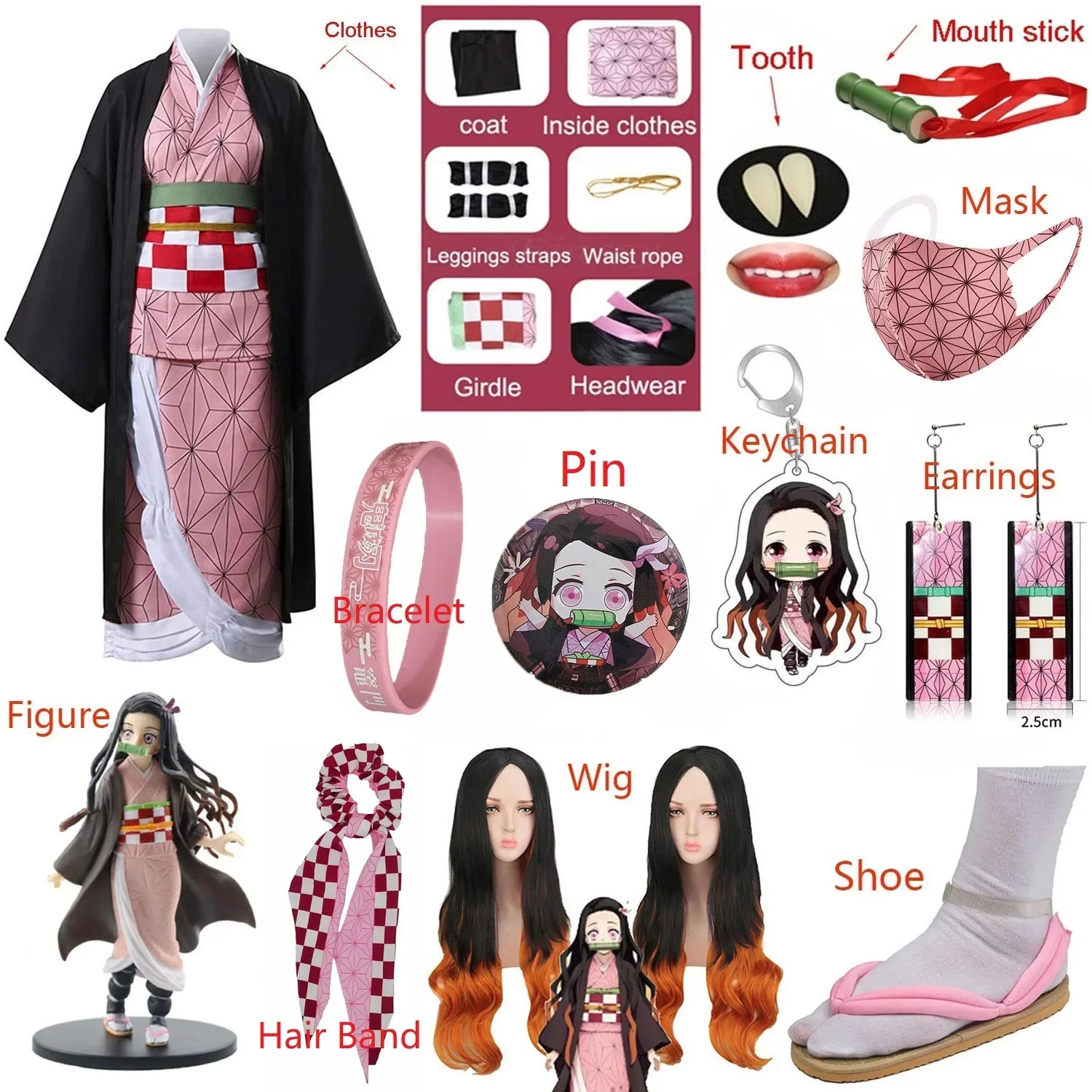 Anime Cosplay Nezuko - Disfraz de Cosplay de Anime Kamado