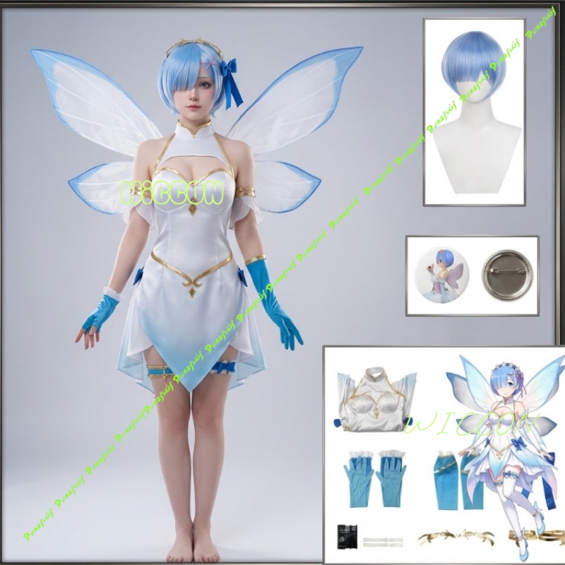 Conjunto de Cosplay de la Hada - Re Zero Rem Wig reseña y precio