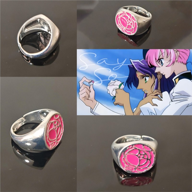 Anillo de rosa rosa Tenjou Ute - Anime Cosplay Pink reseña y precio