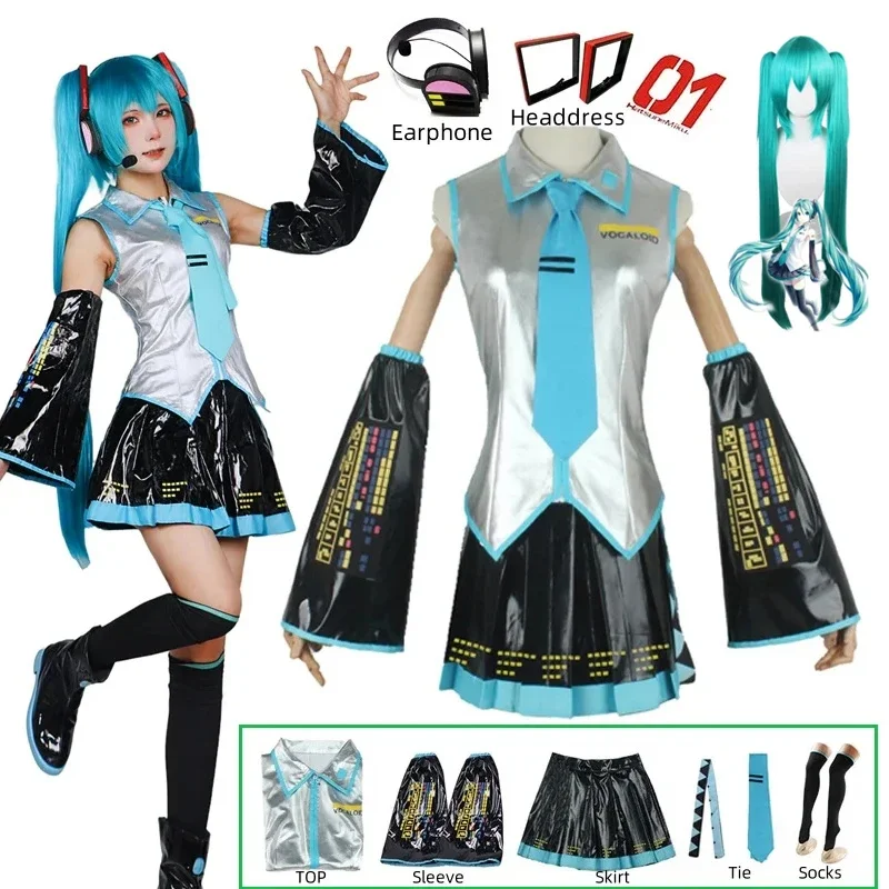 Conjunto Completo de Cosplay d - Anime Cosplay Miku reseña y precio