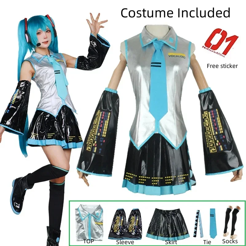 Conjunto Completo de Cosplay d - Anime Cosplay Miku reseña y precio