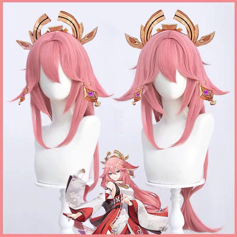 Peluca de Cosplay de Yae Miko  - Cosplay Anime Yae Miko reseña y precio