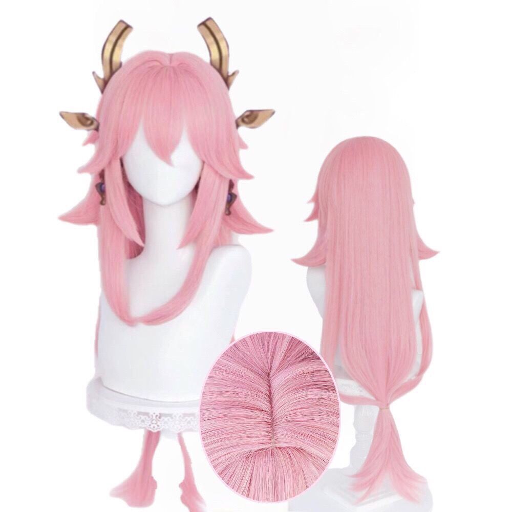 Peluca de Cosplay de Yae Miko  - Cosplay Anime Yae Miko reseña y precio