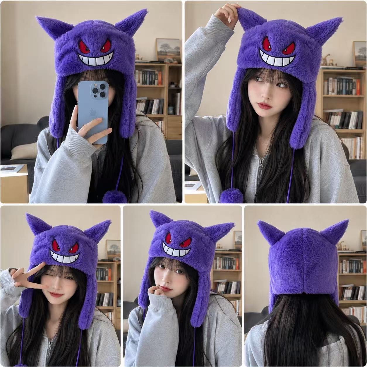 Gorro de Snorlax y Gengar de P - Anime Cosplay Pokemon reseña y precio