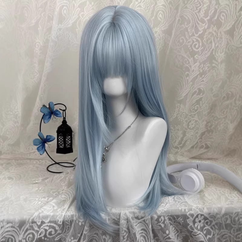 Peluca Larga y Lisa Azul Paste - Anime Cosplay Thick reseña y precio