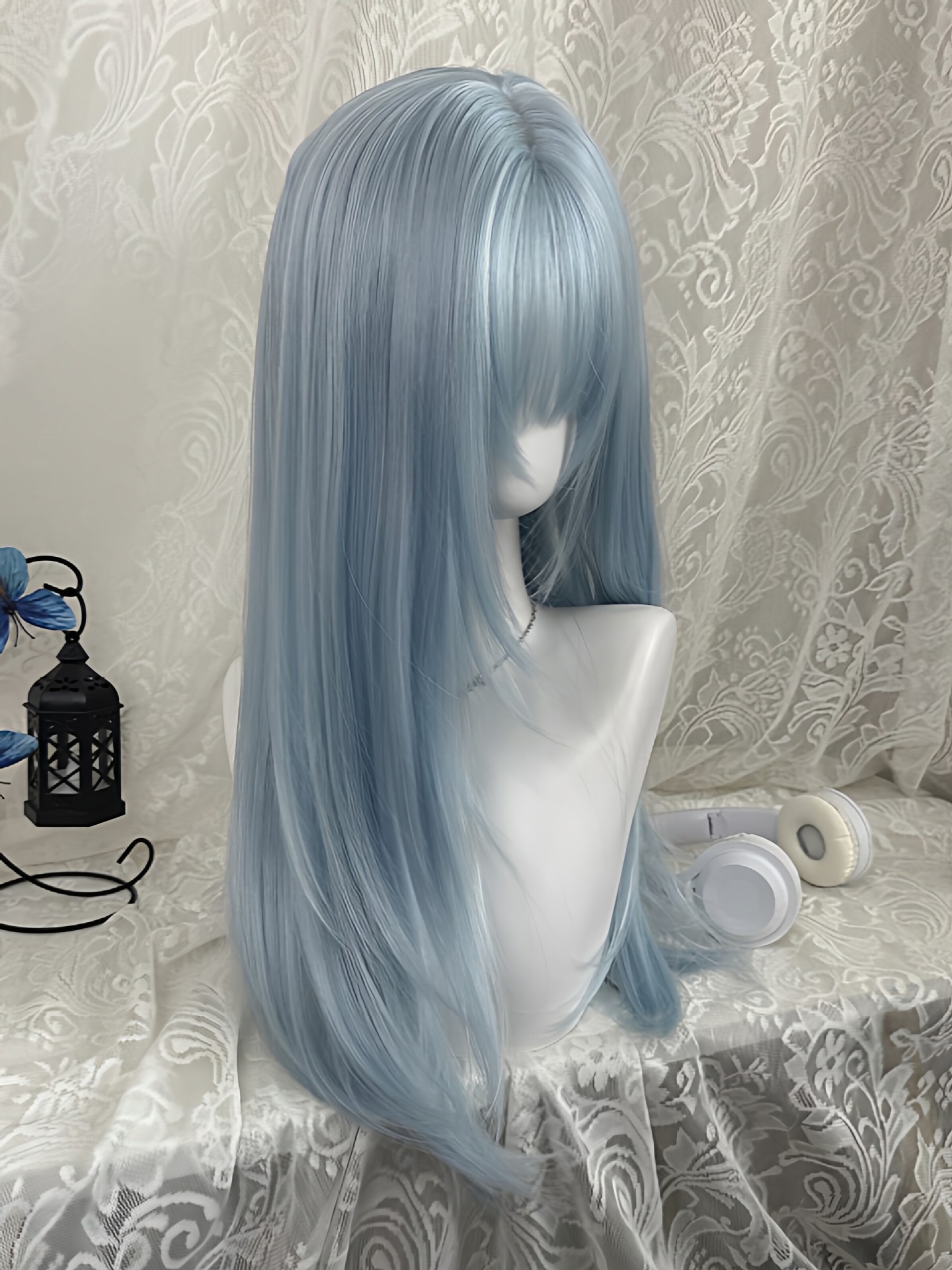Peluca Larga y Lisa Azul Paste - Anime Cosplay Thick reseña y precio